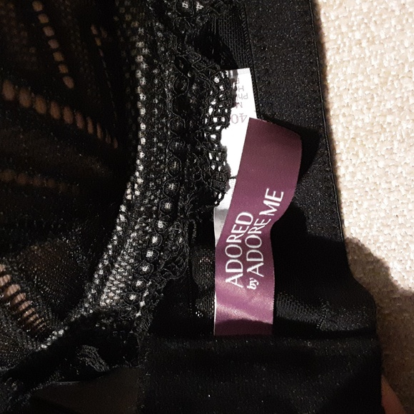 Adore Me Black Geometric Lace Bra Size 40DD - Picture 2 of 12